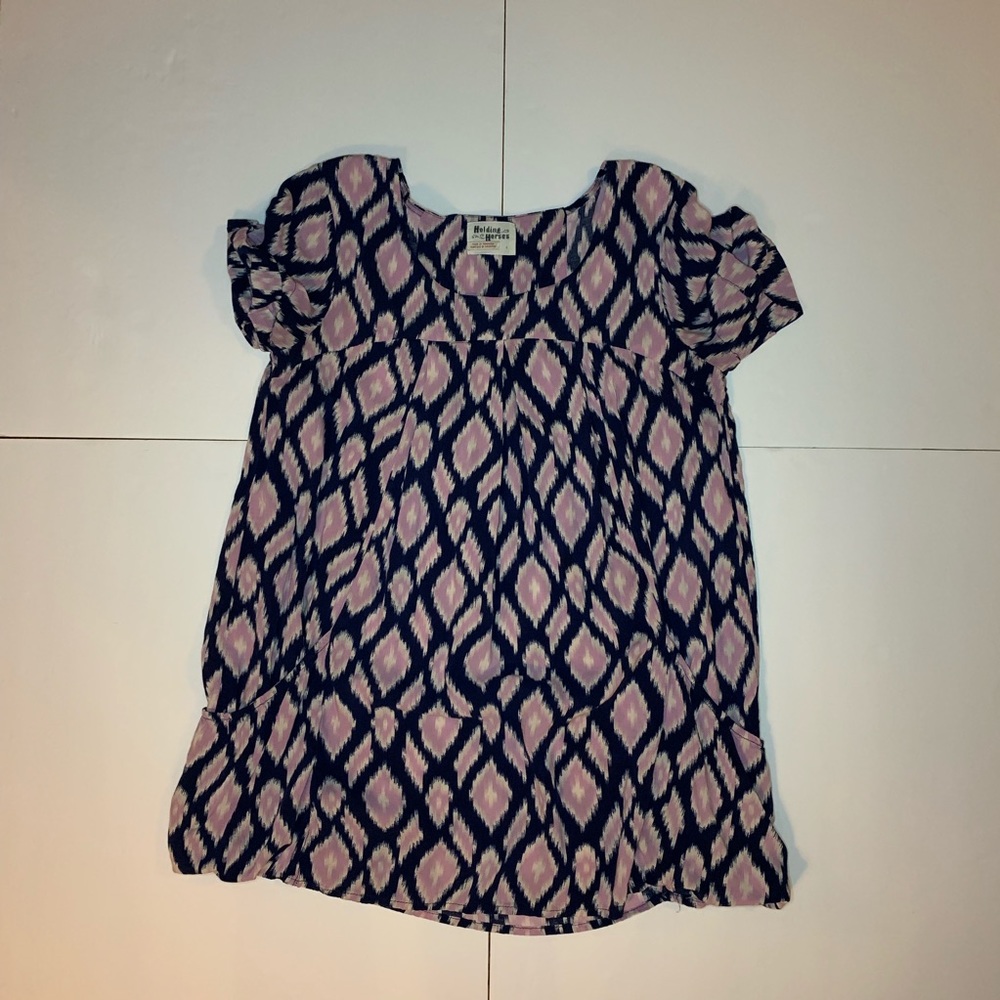 Anthropologie Holding Horses Blue Ikat Print Shirt